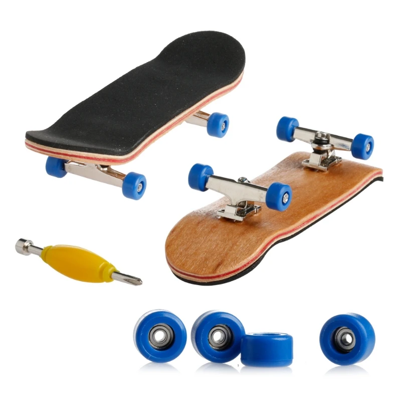 1Set-Wooden-Deck-Fingerboard-Skateboard-Sport-Games-Kids-Gift-Maple-Wood-Set-New-4