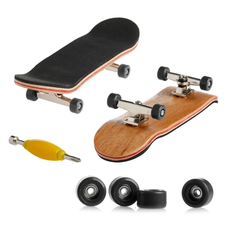 1Set-Wooden-Deck-Fingerboard-Skateboard-Sport-Games-Kids-Gift-Maple-Wood-Set-New-5