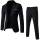 Long-Solid-Button-Plus-Lapel-Men-Clothing-2pcs-set-Business-Suit-Wedding-Sleeve-Men-s-Size